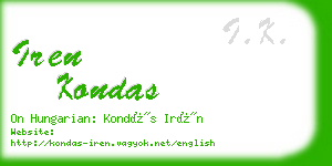 iren kondas business card